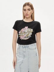 Liu Jo T-Shirt TA4202 JS003 Czarny Regular Fit. Czarne t-shirty damskie Liu Jo, s, bez wzorów, z bawełny, bez kołnierzyka. Za 299.99 zł.