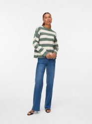 Vero Moda Sweter w kolorze zielono-kremowym rozmiar: XXL. Brązowe swetry klasyczne damskie Vero Moda, xxl, bez kołnierzyka. Za 83.42 zł.