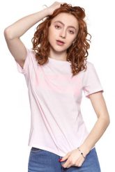 WRANGLER T SHIRT DAMSKI LOGO TEE CRADLE PINK W7P3EVXBJ 112132040. Różowe t-shirty damskie Wrangler, xs, bez wzorów, bez kołnierzyka. Za 69.99 zł.