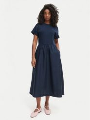 Tommy Hilfiger Sukienka codzienna WW0WW51148 Granatowy Regular Fit. Niebieskie sukienki damskie Tommy Hilfiger, bez wzorów, z bawełny, bez ramiączek. Za 649.99 zł.