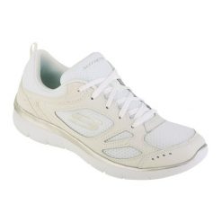 Buty sportowe Sneakersy damskie, Skechers Summits Suited. Białe obuwie sportowe casual damskie Skechers, z materiału, trekkingowe. Za 229.99 zł.