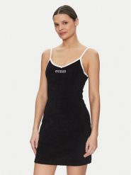 Guess Sukienka codzienna E5GK15 KCQV1 Czarny Bodycon Fit. Czarne sukienki damskie Guess, z aplikacjami, z bawełny, bez ramiączek. Za 129.99 zł.