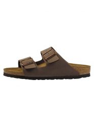 Birkenstock Klapki "Arizona" w kolorze brązowym rozmiar: 43. Brązowe klapki damskie Birkenstock, bez wzorów, bez obcasa, bez zapięcia. Za 374.95 zł.