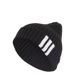 Czapka typu beanie z 3 paskami. Białe czapki damskie Adidas, bez wzorów, z dzianiny. Za 109.00 zł.