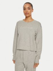 Calvin Klein Koszulka piżamowa Relaxed Crew Pullover QS7273E Szary Regular Fit. Szare koszule nocne i halki Calvin Klein, bez wzorów, z bawełny, bez ramiączek. Za 189.99 zł.