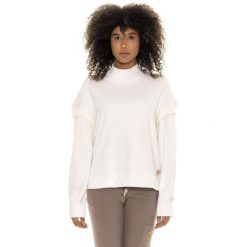 Leone 1947 Warm Touch Women, bluza, Rundhalsausschnitt und Strickeinsätzen. Białe bluzy damskie LEONE 1947 APPAREL, bez wzorów, z elastanu, bez kaptura. W wyprzedaży za 157.01 zł.