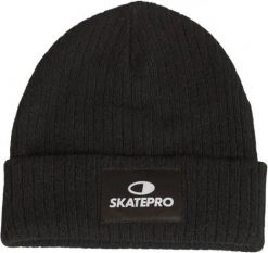 Odzież Beanies unisex SkatePro V2 Czapka Skate - Black. Czarna czapki damskie SKATEPRO, bez wzorów, z materiału. Za 75.99 zł.