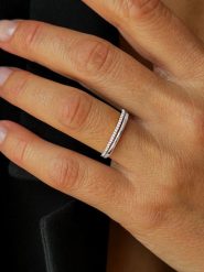 OR Carats Złoty pierścionek z diamentami rozmiar: 50. Szare pierścionki damskie OR Carats, z diamentem, złote. Za 944.42 zł.