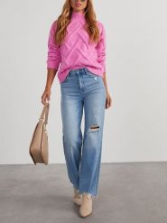 LA Angels Sweter w kolorze różowym rozmiar: M. Różowe swetry klasyczne damskie LA Angels, m, bez kołnierzyka. Za 287.84 zł.