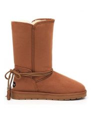 Blackfield Kozaki zimowe "Eowin" w kolorze jasnobrązowym rozmiar: 40. Brązowe kozaki damskie Blackfield, na zimę, z materiału, z okrągłym noskiem, bez obcasa, bez zapięcia. Za 173.99 zł.