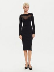 PINKO Sukienka koktajlowa 103844 A208 Czarny Slim Fit. Czarne sukienki damskie Pinko, bez wzorów, z syntetyku, wizytowe, bez ramiączek. Za 549.99 zł.