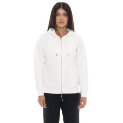 Leone 1947 Braid Damen, Bluza z geflochtenem Stoff, Kapuze, Reißverschluss. Białe bluzy damskie LEONE 1947 APPAREL, bez wzorów, z bawełny, bez kaptura. W wyprzedaży za 157.01 zł.