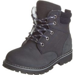 Skórzane trapery "Jinny" w kolorze granatowym. Niebieskie buty zimowe chłopięce Alpine Pro, na sznurówki. W wyprzedaży za 173.95 zł.