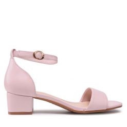 Sandały Jenny Fairy. Czerwone sandały damskie Jenny Fairy, bez wzorów, bez obcasa, na słupku, bez zapięcia. Za 119.99 zł.