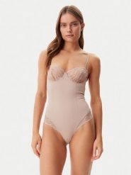 Calvin Klein Underwear Body 000QF8002E Beżowy. Brązowe body i gorsety Calvin Klein Underwear, bez wzorów, z syntetyku. Za 219.99 zł.