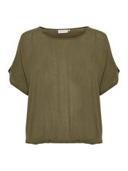 Kaffe Koszulka "Amber" w kolorze khaki rozmiar: 36. Zielone bluzki damskie Kaffe, bez wzorów, bez kołnierzyka, bez ramiączek. Za 65.85 zł.