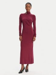 Simona Corsellini Sukienka wieczorowa A25CPAB00601 Bordowy Slim Fit. Czerwone sukienki damskie SIMONA CORSELLINI, bez wzorów, z wiskozy, wizytowe, bez ramiączek. Za 789.99 zł.