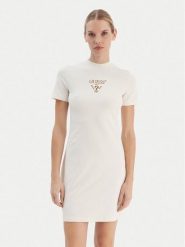 Guess Sukienka codzienna V4YK02 KCDH1 Écru Regular Fit. Sukienki damskie Guess, z aplikacjami, z bawełny, bez ramiączek. Za 269.99 zł.
