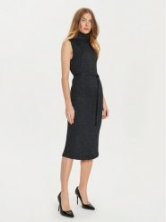 ARTIGLI Sukienka dzianinowa ACAB000426 Czarny Regular Fit. Czarne sukienki damskie Artigli, bez wzorów, z dzianiny, bez ramiączek. Za 199.99 zł.