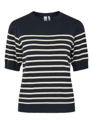 YAS Sweter w kolorze granatowo-białym rozmiar: L. Czarne swetry klasyczne damskie YAS, l, bez kołnierzyka. Za 92.64 zł.