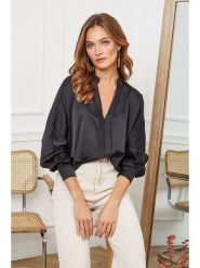 Joséfine Bluzka "Patrick" w kolorze czarnym rozmiar: L. Czarne bluzki damskie Joséfine, l, bez wzorów, bez kołnierzyka, bez ramiączek. Za 113.36 zł.