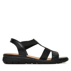 Sandały Go Soft. Czarne sandały damskie GO SOFT, bez wzorów, bez obcasa, na płaskiej podeszwie, bez zapięcia. Za 159.99 zł.