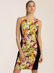 APART Sukienka w kolorze czarno-zielono-pomarańczowym rozmiar: 42. Czarne sukienki damskie Apart, bez wzorów, bez ramiączek. Za 143.99 zł.