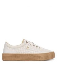Tommy Hilfiger Espadryle FW0FW09173 Biały. Białe espadryle damskie Tommy Hilfiger, bez wzorów, z materiału, bez obcasa. Za 369.99 zł.