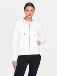 Guess Jeans Bluza W4YQ03 KC811 Biały Regular Fit. Białe bluzy damskie Guess Jeans, xl, z aplikacjami, z bawełny, bez kaptura. Za 379.99 zł.