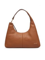 Calvin Klein Torebka Slouchy Leather Shoulder Bag LV04F3657G Zielony. Zielone torebki klasyczne damskie Calvin Klein, ze skóry, bez dodatków. Za 899.99 zł.