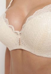 Jasnobeżowy Biustonosz Full Cup Ozdobiony Koronką Naave. Brązowe biustonosze Renee, z aplikacjami, z koronki. Za 34.99 zł.
