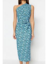Trendyol Sukienka w kolorze błękitno-czarno-białym rozmiar: XS. Niebieskie sukienki damskie Trendyol, bez wzorów, bez ramiączek. Za 52.99 zł.