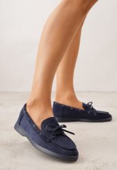 Niebieskie Mokasyny Ozdobione Wiązaniem Fyrelerris. Niebieskie mokasyny damskie Born2be, z jeansu, bez obcasa. Za 89.99 zł.