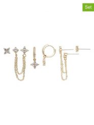 U.S. Polo Assn. Pozłacane kolczyki (3 szt.) z kryształami rozmiar: onesize. Żółte kolczyki damskie U.S. Polo Assn., z kryształem, metalowe. Za 65.99 zł.