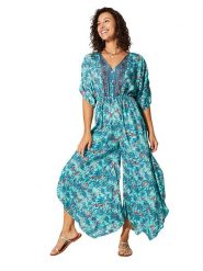 Aller Simplement Kombinezon w kolorze turkusowo-niebieskim rozmiar: 34-40. Niebieskie kombinezony damskie Aller Simplement, bez wzorów, klasyczne, bez kołnierzyka, bez ramiączek. Za 65.99 zł.