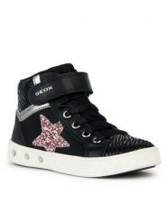 Geox Sneakersy J Skylin Girl J368WG 0BJDH C9231 DD Czarny. Czarne buty sportowe dziewczęce Geox, ze skóry, bez zapięcia. Za 229.99 zł.
