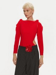 ROTATE Body Linno 1137473017 Czerwony Slim Fit. Czerwone body i gorsety ROTATE, bez wzorów, z syntetyku. Za 479.99 zł.