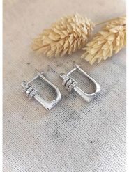 Miu Silver Srebrne kolczyki z cyrkoniami rozmiar: onesize. Szare kolczyki damskie Miu Silver, z cyrkonią, srebrne. Za 157.73 zł.