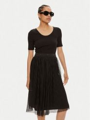 DKNY Sukienka codzienna P4DDSXMP Czarny Regular Fit. Czarne sukienki damskie DKNY, bez wzorów, z bawełny, bez ramiączek. Za 399.99 zł.