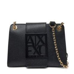 Torebka Armani Exchange. Czarne torebki wieczorowe damskie Armani Exchange, bez wzorów, bez dodatków. Za 449.99 zł.