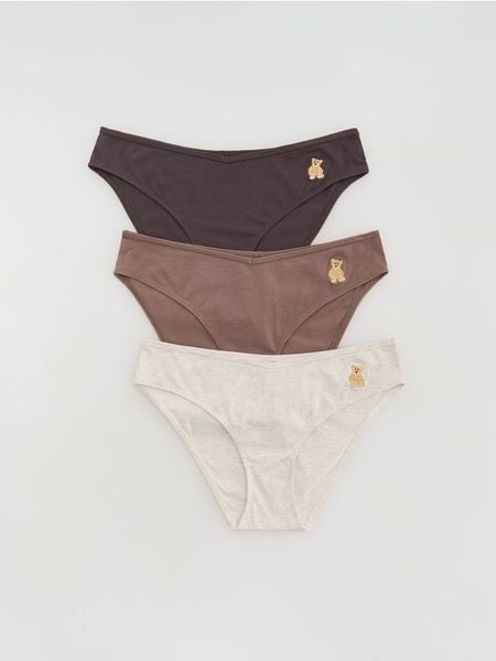 Bawełniane majtki typu figi 3 pack - fioletowy. Fioletowe figi Reserved, bez wzorów, z bawełny. Za 59.99 zł.