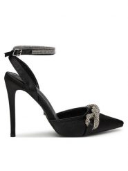 DeeZee Szpilki HT085-9 Czarny. Czarne szpilki damskie DeeZee, bez wzorów, z materiału, bez obcasa, na szpilce, bez zapięcia. Za 159.99 zł.