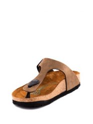 Comfortfusse Skórzane japonki w kolorze jasnobrązowym rozmiar: 40. Brązowe klapki damskie Comfortfüße, bez wzorów, z otwartym noskiem, bez obcasa, bez zapięcia. Za 220.95 zł.