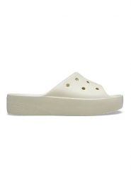 Crocs Klapki "Classic Platform" w kolorze beżowym rozmiar: 36/37. Brązowe klapki damskie Crocs, bez wzorów, z otwartym noskiem, bez obcasa, na platformie, bez zapięcia. Za 105.38 zł.