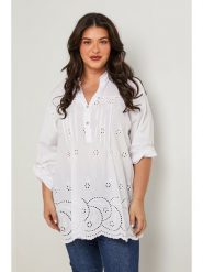 Curvy Lady Tunika w kolorze białym rozmiar: 48/50. Białe tuniki damskie Curvy Lady, bez wzorów, klasyczne, bez kołnierzyka, bez ramiączek. Za 131.74 zł.