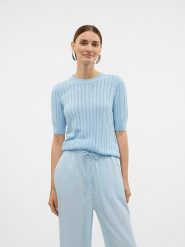 Vero Moda Sweter w kolorze błękitnym rozmiar: S. Niebieskie swetry klasyczne damskie Vero Moda, s, bez kołnierzyka. Za 79.03 zł.