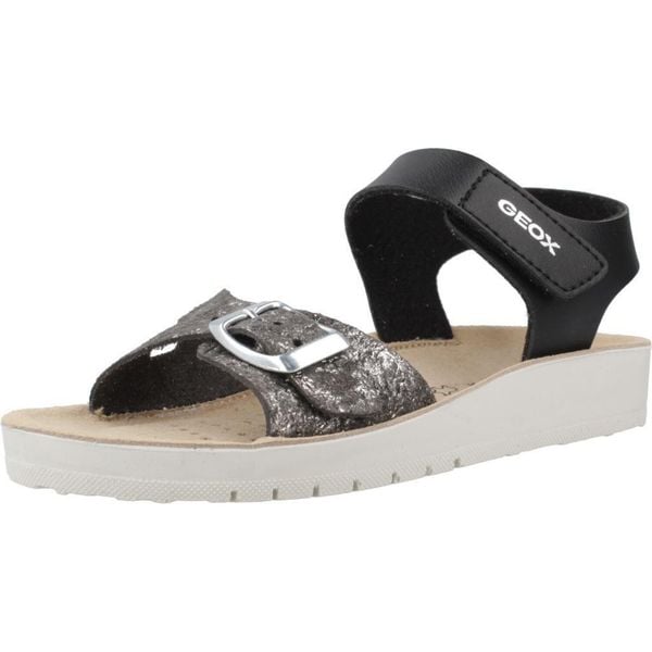 Sandały GEOX J SANDAL COSTAREI GI Czarny. Czarne sandały damskie Geox, bez wzorów, z syntetyku, bez obcasa, bez zapięcia. Za 159.99 zł.