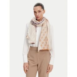 Chusta Guess. Brązowe chusty damskie Guess, z aplikacjami. Za 289.99 zł.