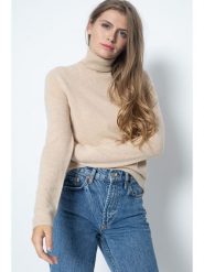 Perfect Cashmere Kaszmirowy golf "Ashley" w kolorze beżowym rozmiar: XL. Brązowe golfy damskie Perfect Cashmere, xl, bez wzorów, z kaszmiru, bez ramiączek. Za 308.18 zł.