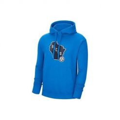 Bluza sportowa męska Nike Nba Milwaukee Bucks City Edition Logo. Niebieskie kurtki sportowe damskie Nike, l, bez wzorów, z bawełny, z kapturem. Za 374.00 zł.
